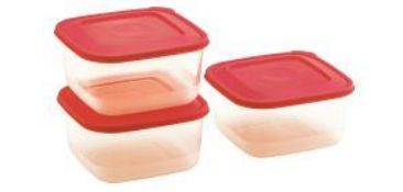 Food Saver Container 650H (650H X 3) (1950 ml) (Red)